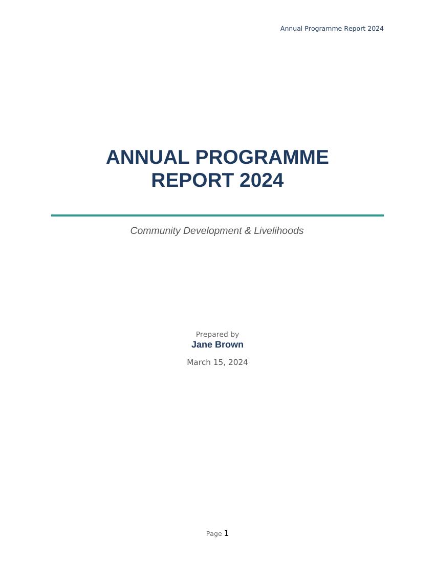 After — Report Title Page & Executive Summary