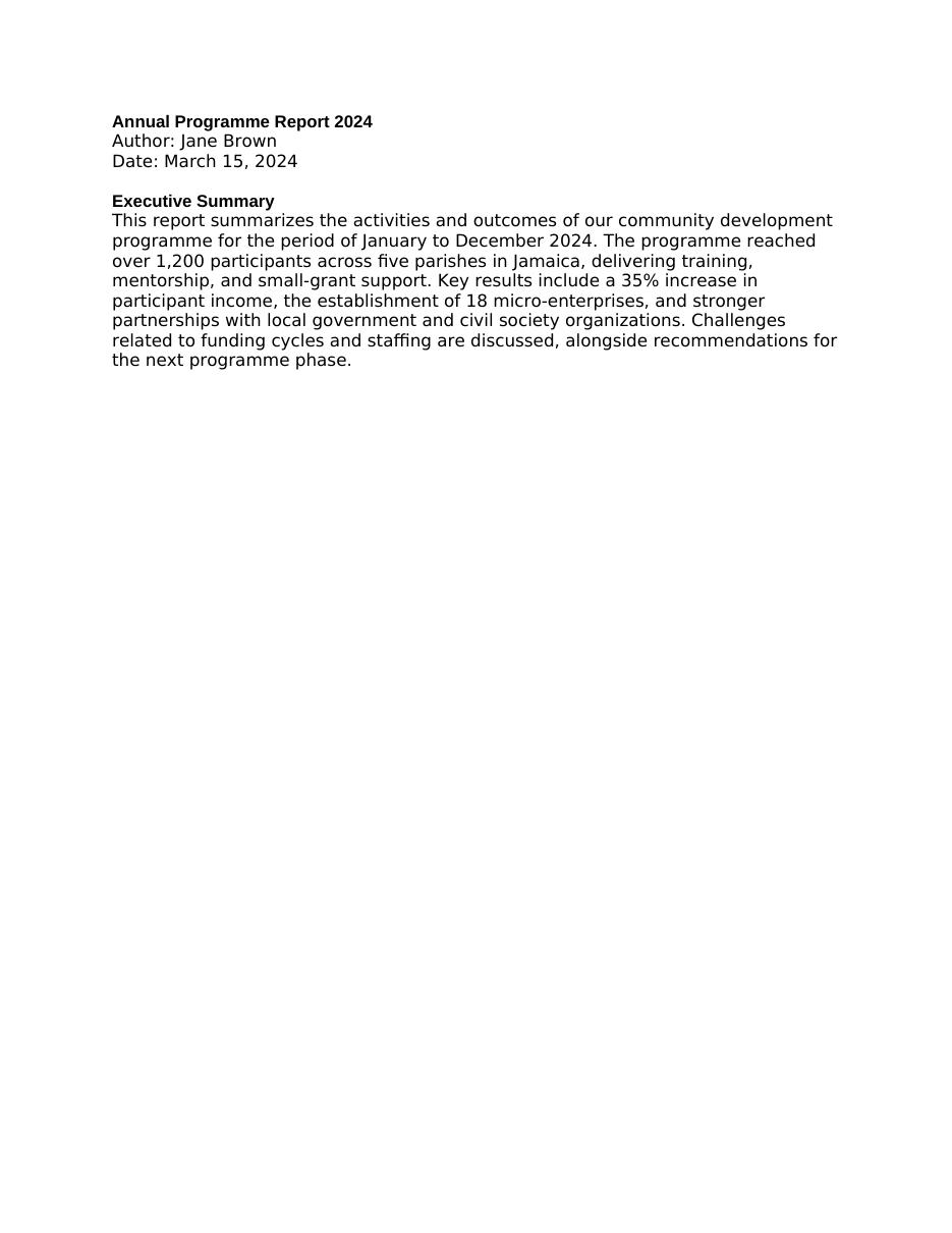 Before — Report Title Page & Executive Summary