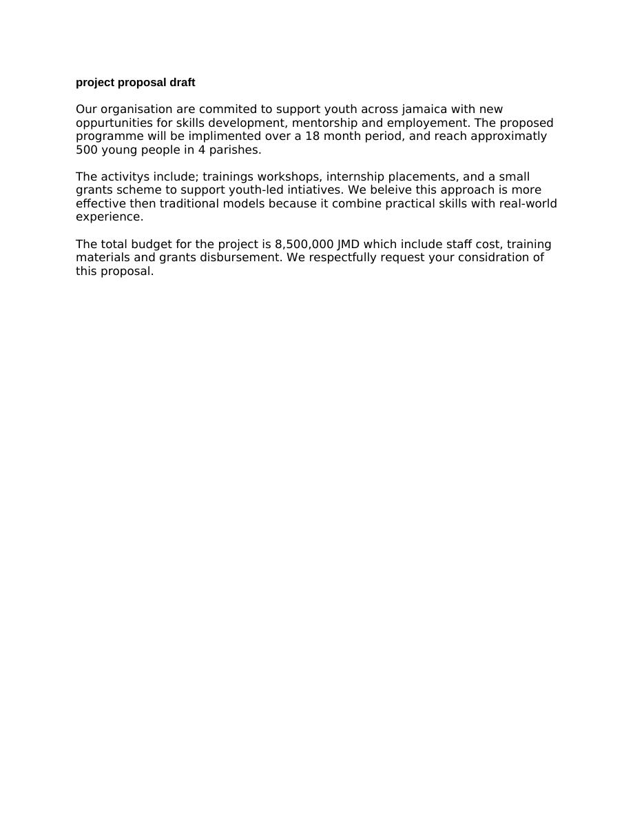 Before — Proposal Draft Proofread